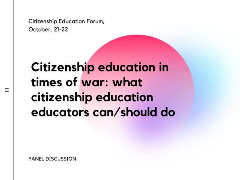 Citizenship education in times of war: what civic education educators can/should do